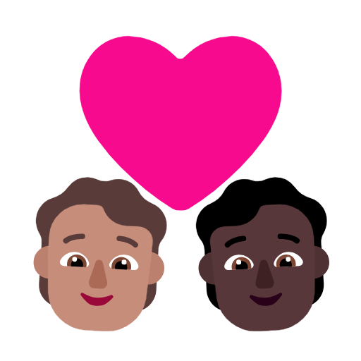 Couple Avec Cœur: Adulte, Adulte, Peau Légèrement Mate, Peau Foncée pour Microsoft Windows 11 23H2 June 2024 Update