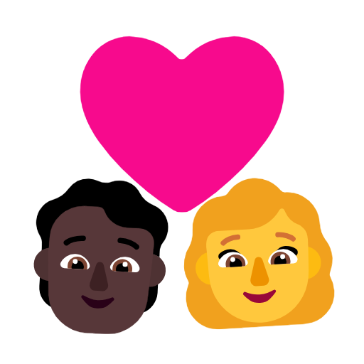 Couple avec cœur : personne, femme, teint foncé, sans teint pour Microsoft Windows 11 23H2 June 2024 Update