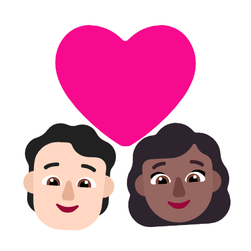 Pár se srdcem: osoba, žena, světlý odstín pleti, středně tmavý odstín pleti pro Microsoft Windows 11 23H2 June 2024 Update