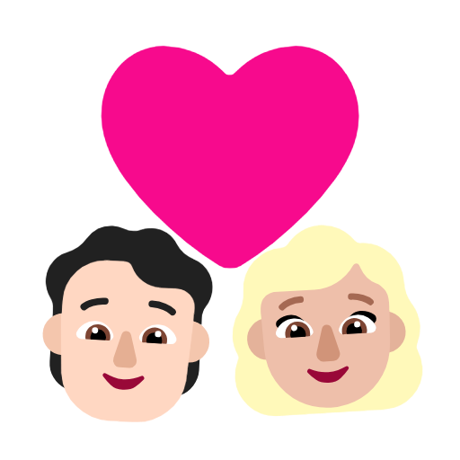 Parella amb cor: persona, dona, pell clara, pell mitjana-clara per Microsoft Windows 11 23H2 June 2024 Update