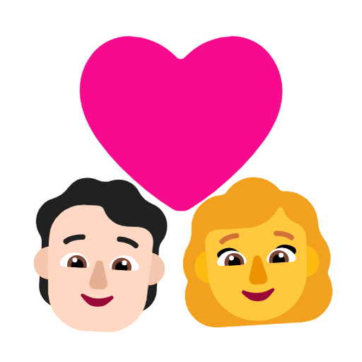 Pasangan Dengan Hati: Orang, Wanita, Warna Kulit Cerah, Tanpa Warna Kulit untuk Microsoft Windows 11 23H2 June 2024 Update