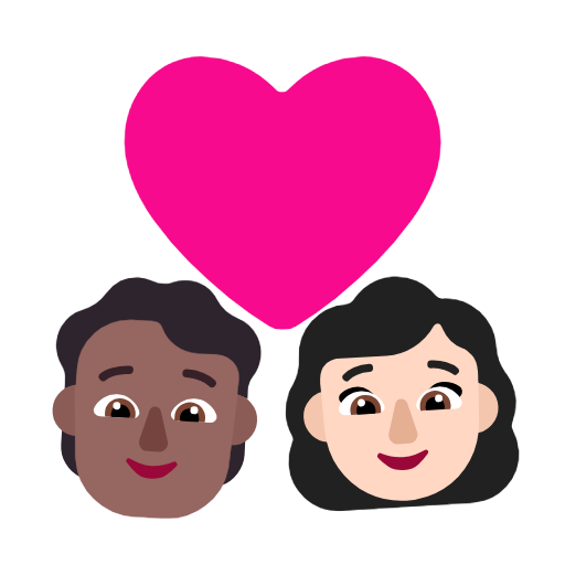 Pár se srdcem: Osoba, Žena, Středně tmavý odstín pleti, světlý odstín pleti pro Microsoft Windows 11 23H2 June 2024 Update