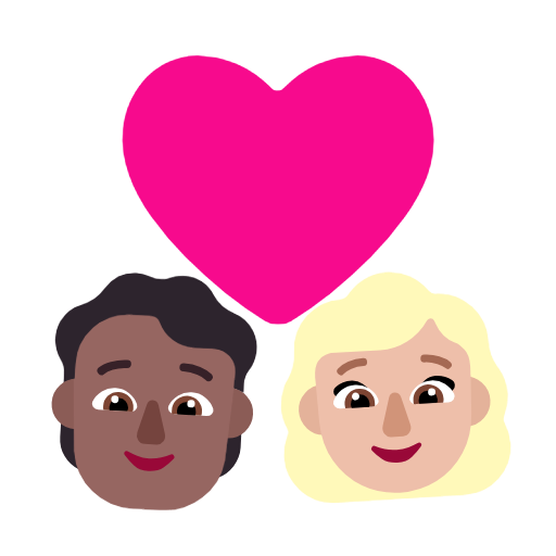 Paar mit Herz: Person, Frau, mitteldunkler Hautton, mittelheller Hautton für Microsoft Windows 11 23H2 June 2024 Update