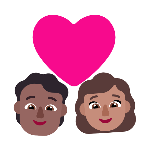 Parella amb cor: persona, dona, pell fosca, pell mitjana per Microsoft Windows 11 23H2 June 2024 Update