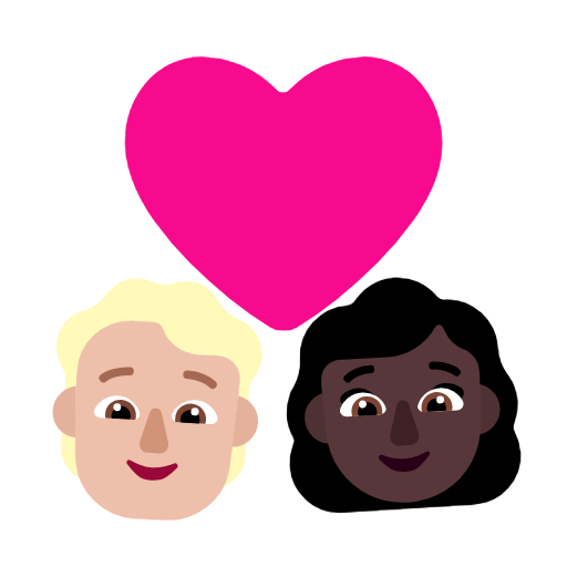 Pár se srdcem: Osoba, Žena, Středně světlý tón pleti, Tmavý tón pleti pro Microsoft Windows 11 23H2 June 2024 Update