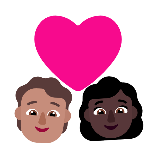Cặp đôi có trái tim: Người, Phụ nữ, Màu da trung bình, Màu da tối cho Microsoft Windows 11 23H2 June 2024 Update