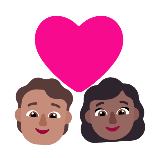 Parella Amb Cor: Persona, Dona, Pell Mitjà, Pell Mitjà Fosc per Microsoft Windows 11 23H2 June 2024 Update