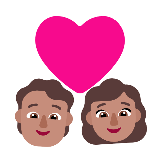 Paar mit Herz: Person, Frau, mittlerer Hautton für Microsoft Windows 11 23H2 June 2024 Update