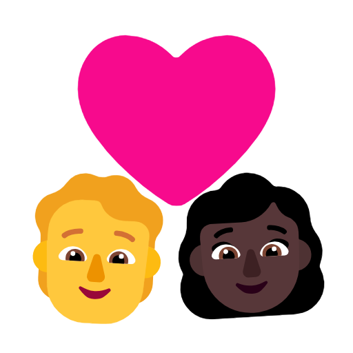 Couple avec cœur : personne, femme, sans teint, teint foncé pour Microsoft Windows 11 23H2 June 2024 Update