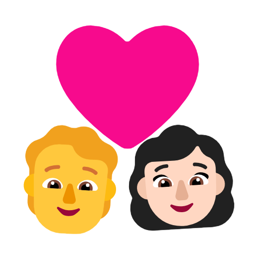 Pasangan Dengan Hati: Orang, Wanita, Tanpa Warna Kulit, Warna Kulit Cerah untuk Microsoft Windows 11 23H2 June 2024 Update