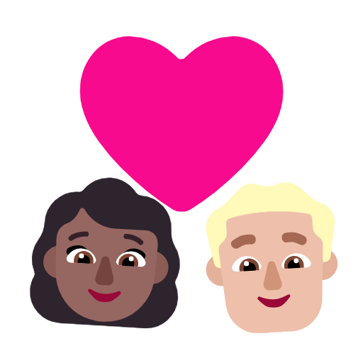 Cuplu cu inimă: Femeie, Bărbat, ten mediu-închis, ten mediu-deschis pentru Microsoft Windows 11 23H2 June 2024 Update