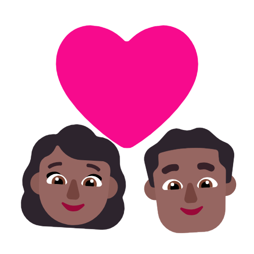 Couple Avec Cœur: Femme, Homme, Peau Mate pour Microsoft Windows 11 23H2 June 2024 Update