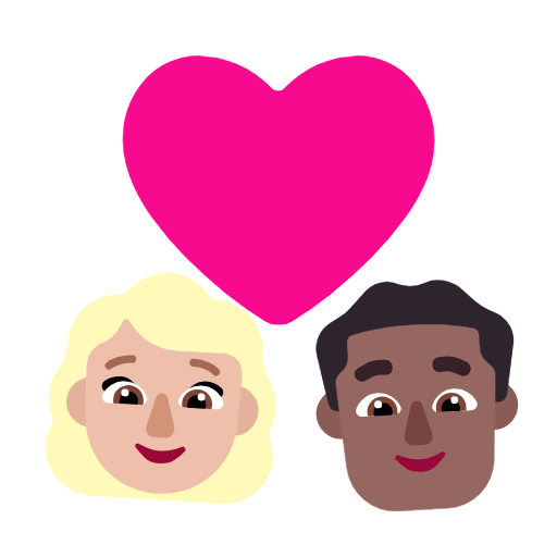 Cuplu cu inimă: Femeie, Bărbat, ten mediu deschis, ten mediu închis pentru Microsoft Windows 11 23H2 June 2024 Update