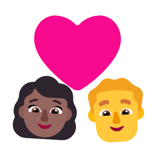 Parella amb cor - Dona: pell fosca, home: sense to de pell per Microsoft Windows 11 23H2 June 2024 Update