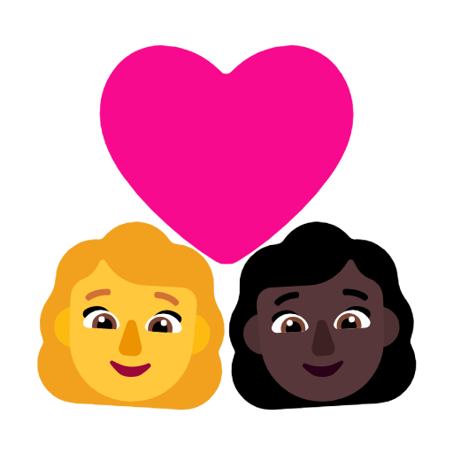 Parella amb cor - Dona: sense pell, dona: pell fosca per Microsoft Windows 11 23H2 June 2024 Update