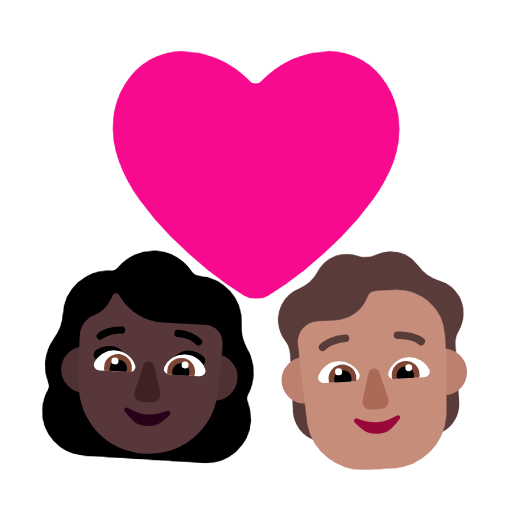 Cặp đôi có trái tim: Phụ nữ, Người, Màu da tối, Màu da trung bình cho Microsoft Windows 11 23H2 June 2024 Update
