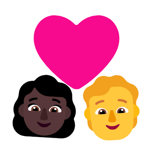 Couple avec cœur : femme, personne, teint foncé, sans teint pour Microsoft Windows 11 23H2 June 2024 Update