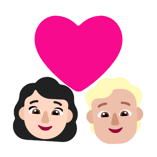 Parella amb cor: dona, persona, pell clara, pell mitjana-clara per Microsoft Windows 11 23H2 June 2024 Update