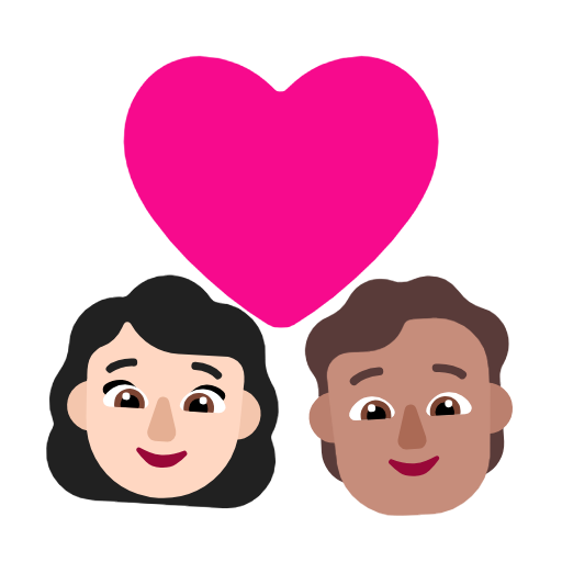 Parella amb cor: dona, persona, pell clara, pell mitjana per Microsoft Windows 11 23H2 June 2024 Update