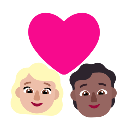 Paar mit Herz: Frau, Person, mittelheller Hautton, mitteldunkler Hautton für Microsoft Windows 11 23H2 June 2024 Update