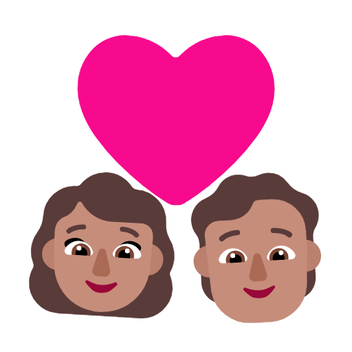 Paar mit Herz: Frau, Person, mittlerer Hautton für Microsoft Windows 11 23H2 June 2024 Update