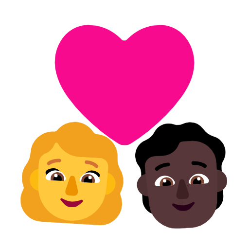 Couple avec cœur : femme, personne, sans teint, teint foncé pour Microsoft Windows 11 23H2 June 2024 Update