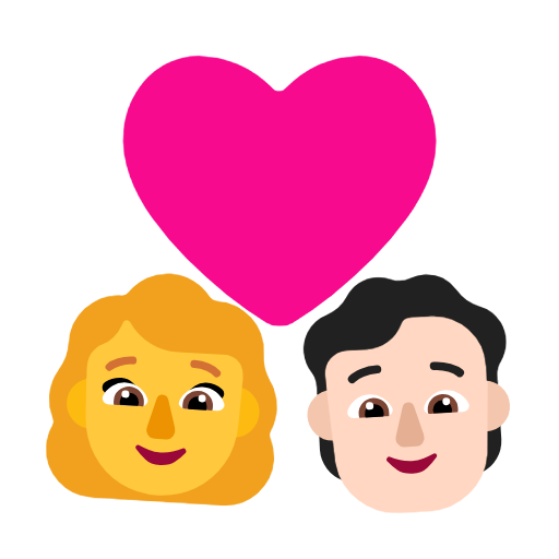 Pasangan Dengan Hati: Wanita, Orang, Tanpa Warna Kulit, Warna Kulit Cerah untuk Microsoft Windows 11 23H2 June 2024 Update