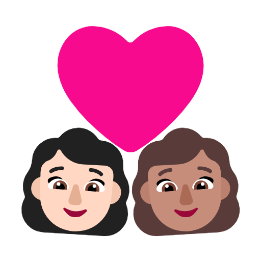 Pár se srdcem: Žena, Žena, Světlý odstín pleti, Střední odstín pleti pro Microsoft Windows 11 23H2 June 2024 Update