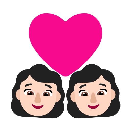 Stel met hart: vrouw, vrouw, lichte huidskleur voor Microsoft Windows 11 23H2 June 2024 Update