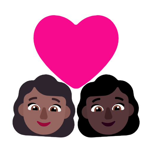 Pár se srdcem: Žena, Žena, Středně tmavý odstín pleti, Tmavý odstín pleti pro Microsoft Windows 11 23H2 June 2024 Update