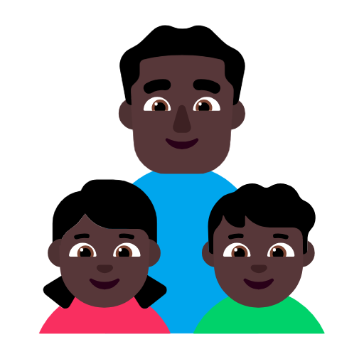 Família - Homem: Tom de pele escuro, Menina: Tom de pele escuro, Menino: Tom de pele escuro para Microsoft Windows 11 23H2 June 2024 Update