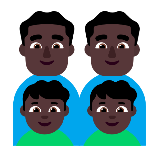 משפחה - גבר: גוון עור כהה, גבר: גוון עור כהה, ילד: גוון עור כהה, ילד: גוון עור כהה עבור Microsoft Windows 11 23H2 June 2024 Update