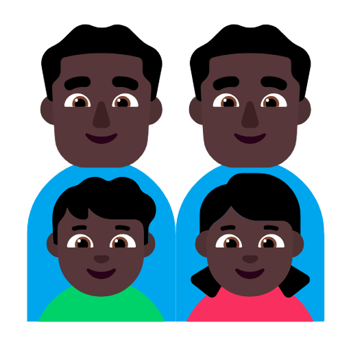 משפחה - גבר: גוון עור כהה, גבר: גוון עור כהה, ילד: גוון עור כהה, ילדה: גוון עור כהה עבור Microsoft Windows 11 23H2 June 2024 Update