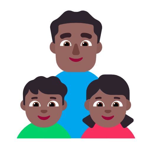 Rodina – Muž: Středně tmavý odstín pleti, Chlapec: Středně tmavý tón pleti, Dívka: Středně tmavý tón pleti pro Microsoft Windows 11 23H2 June 2024 Update