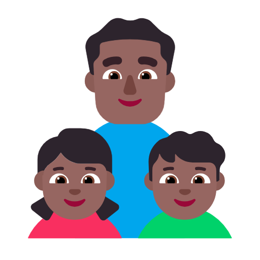 Rodina – Muž: Středně tmavý odstín pleti, Dívka: Středně tmavý tón pleti, Chlapec: Středně tmavý tón pleti pro Microsoft Windows 11 23H2 June 2024 Update