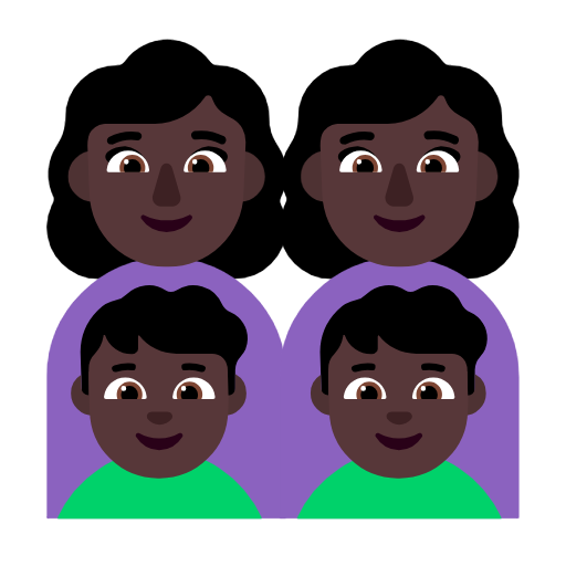 Rodina – Žena: tmavý odstín pleti, Žena: tmavý odstín pleti, Chlapec: tmavý odstín pleti, Chlapec: tmavý odstín pleti pro Microsoft Windows 11 23H2 June 2024 Update