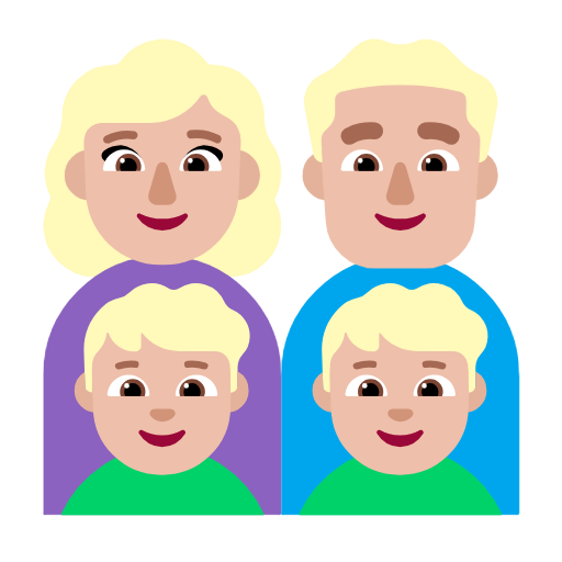 Οικογένεια - Γυναίκα: Μεσαίου ανοιχτού τόνου δέρματος, Άνδρας: Μεσαίου ανοιχτού τόνου δέρματος, Αγόρι: Μεσαίου ανοιχτού τόνου δέρματος, αγόρι: μεσαίου ανοιχτού τόνου δέρματος για Microsoft Windows 11 23H2 June 2024 Update