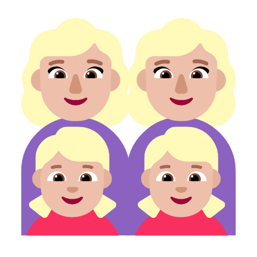 Οικογένεια - Γυναίκα: Μεσαίου ανοιχτού τόνου δέρματος, Γυναίκα: Μεσαίου ανοιχτού τόνου δέρματος, Κορίτσι: Μεσαίου ανοιχτού τόνου δέρματος, Κορίτσι: μεσαίου ανοιχτού τόνου δέρματος για Microsoft Windows 11 23H2 June 2024 Update