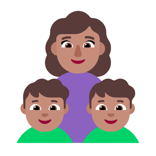 Perhe - Nainen: Keski-ihonsävy, Poika: Keskitasoinen, Poika: Keski-iho varten Microsoft Windows 11 23H2 June 2024 Update