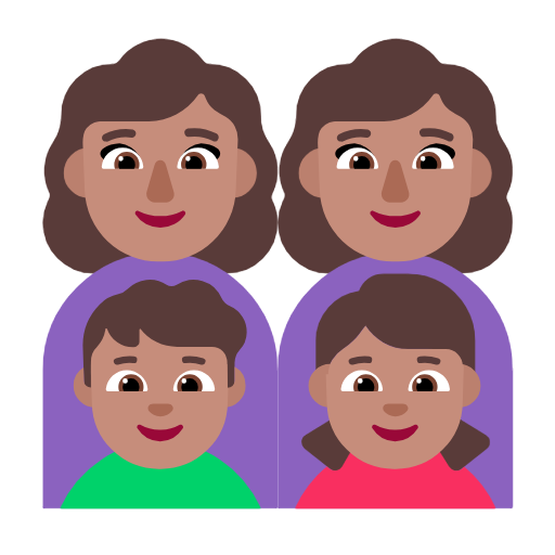 Familie - Frau: Mittlerer Hautton, Frau: Mittlerer Hautton, Junge: Mittlerer Hautton, Mädchen: Mittlerer Hautton für Microsoft Windows 11 23H2 June 2024 Update
