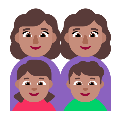 Familie - Frau: Mittlerer Hautton, Frau: Mittlerer Hautton, Mädchen: Mittlerer Hautton, Junge: Mittlerer Hautton für Microsoft Windows 11 23H2 June 2024 Update
