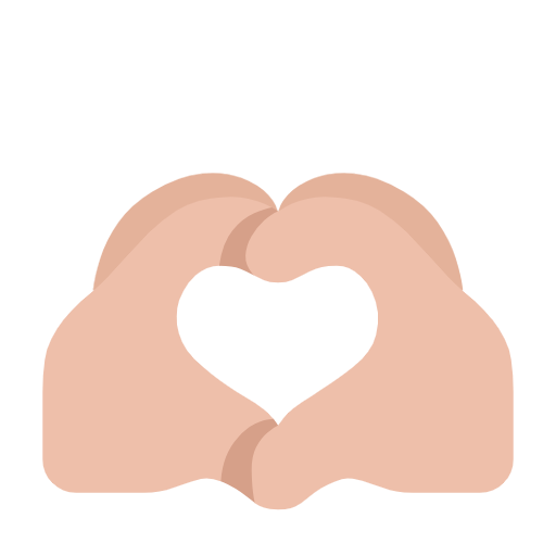 Handen in de vorm van een hart: lichtgetinte huidskleur voor Microsoft Windows 11 23H2 June 2024 Update