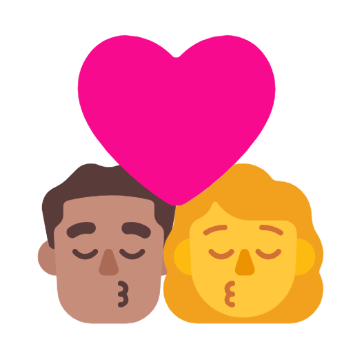 Kiss - Άνδρας: Medium Skin Tone, Woman: No Skin Tone για Microsoft Windows 11 23H2 June 2024 Update