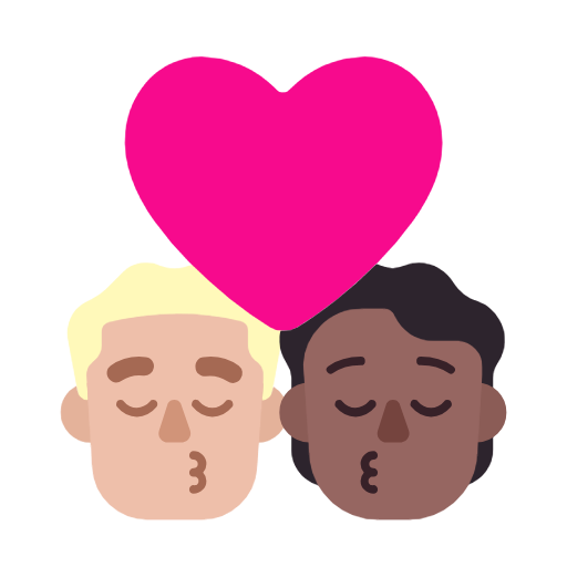 Kiss: Man, Person, Medium-Light Skin Tone, Medium-Dark Skin Tone for Microsoft Windows 11 23H2 June 2024 Update