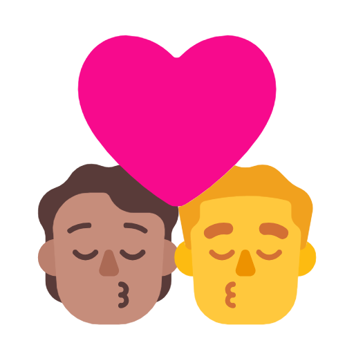 Kuss: Person, Mann, mittlerer Hautton, kein Hautton für Microsoft Windows 11 23H2 June 2024 Update