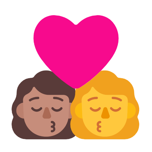 Kuss - Frau: mittlerer Hautton, Frau: kein Hautton für Microsoft Windows 11 23H2 June 2024 Update