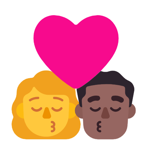 Kuss - Frau: kein Hautton, Mann: mitteldunkler Hautton für Microsoft Windows 11 23H2 June 2024 Update