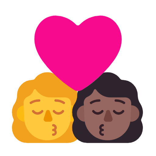 Sărut - Femeie: Fără nuanță a pielii, Femeie: Nuanță a pielii mediu-închisă pentru Microsoft Windows 11 23H2 June 2024 Update