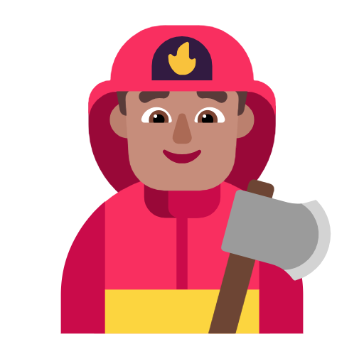 Muž hasič: Střední odstín pleti pro Microsoft Windows 11 23H2 June 2024 Update