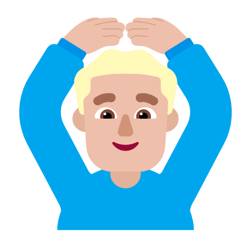 Mann Mit Händen Auf Dem Kopf: Medium Til Lys Teint für Microsoft Windows 11 23H2 June 2024 Update